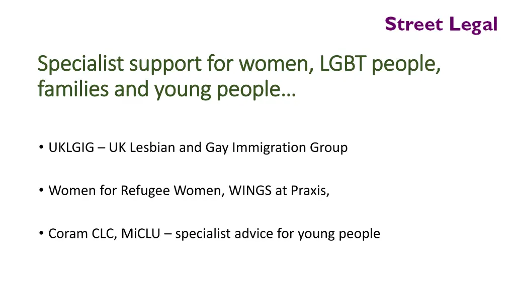 specialist support for women lgbt people