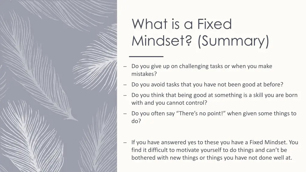 what is a fixed mindset summary