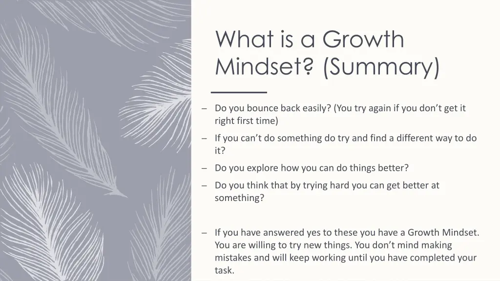 what is a growth mindset summary