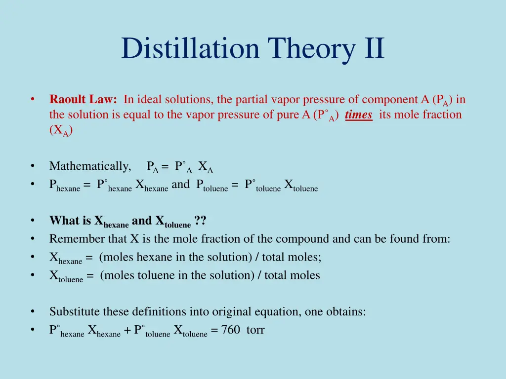 distillation theory ii