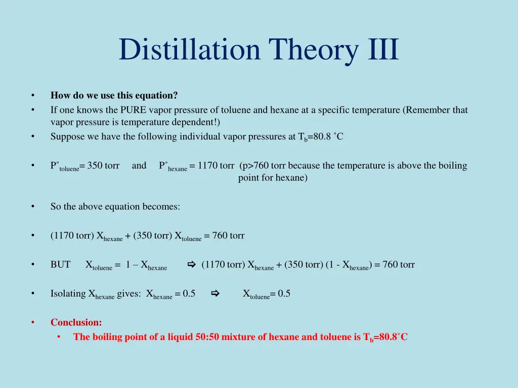 distillation theory iii