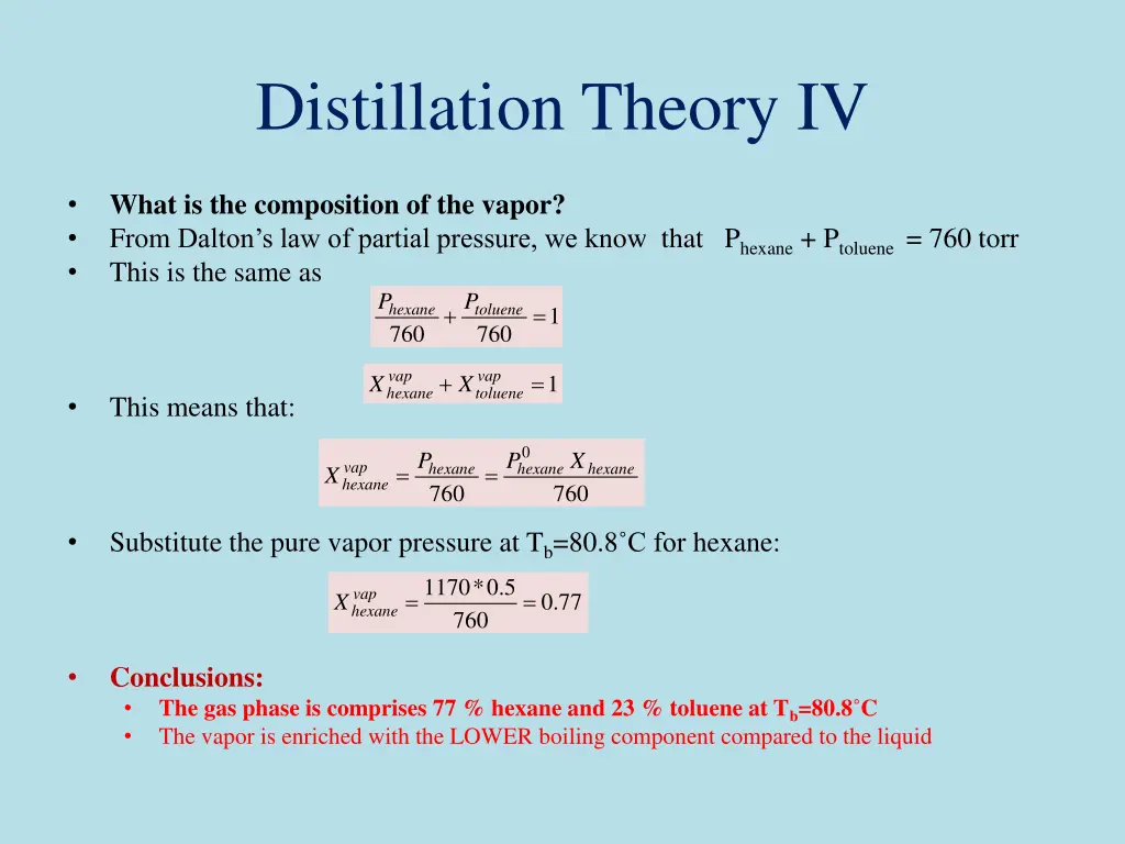 distillation theory iv