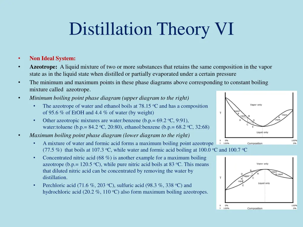 distillation theory vi