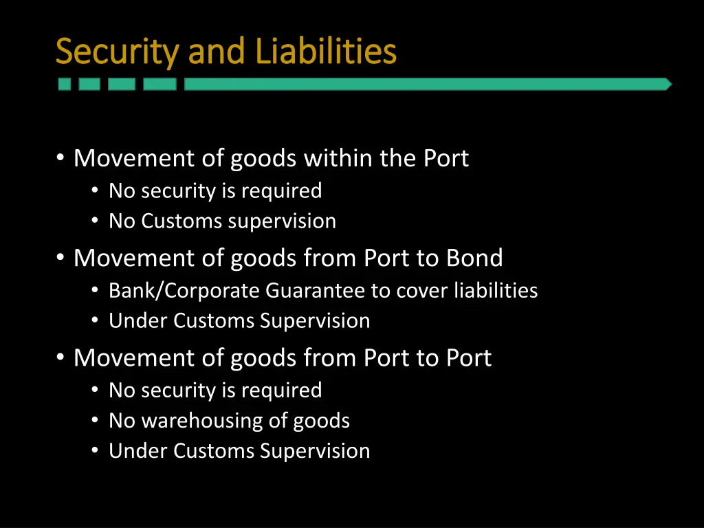 security and liabilities security and liabilities