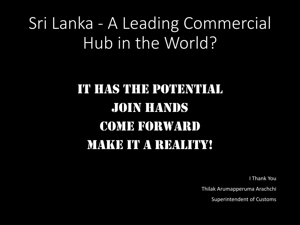 sri lanka a leading commercial hub in the world