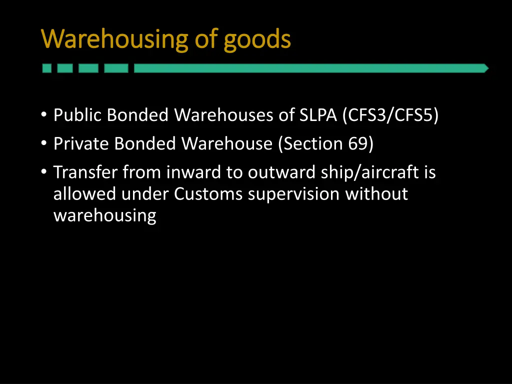 warehousing of goods warehousing of goods