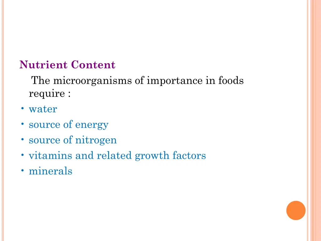 nutrient content the microorganisms of importance