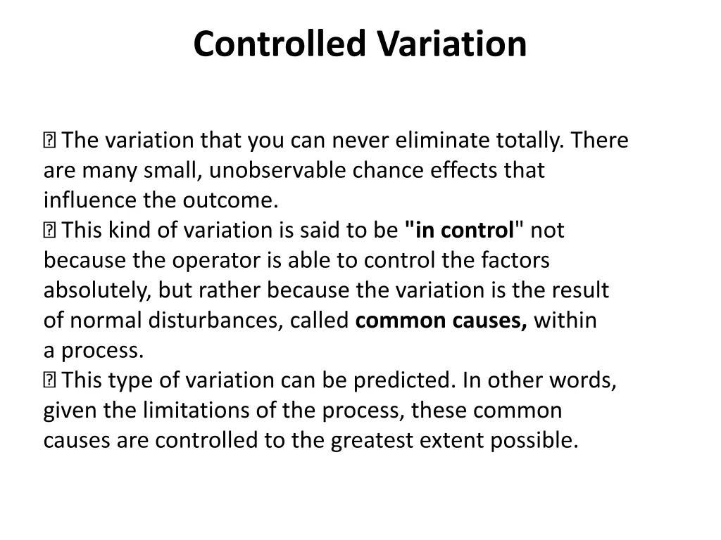 controlled variation