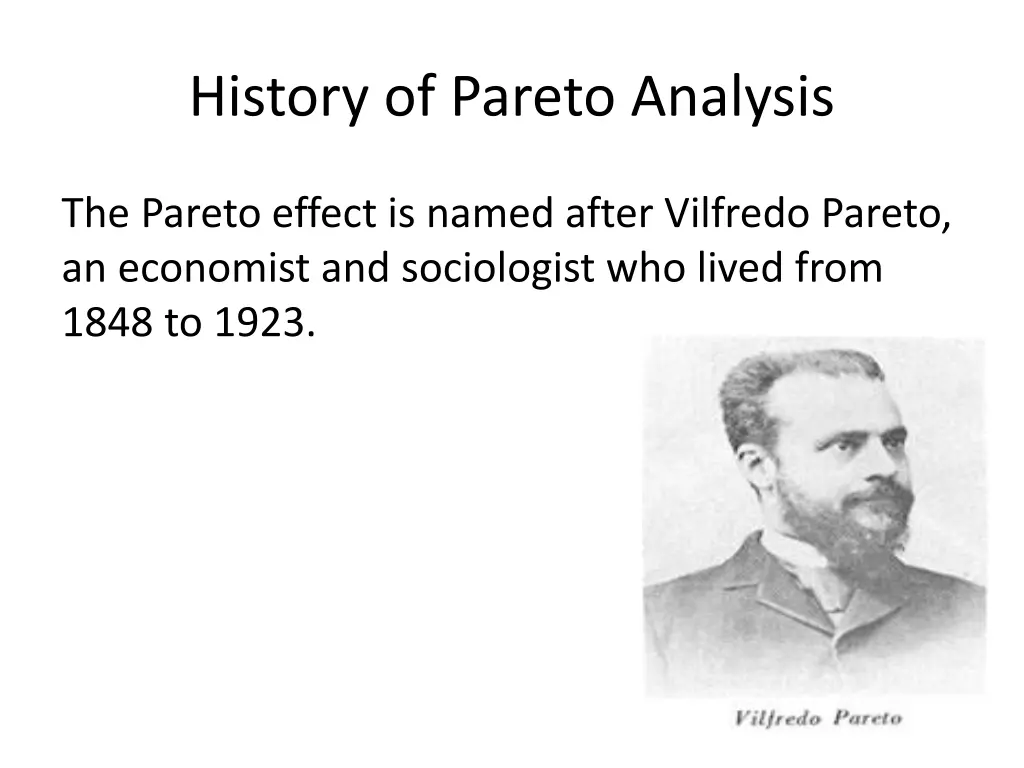 history of pareto analysis