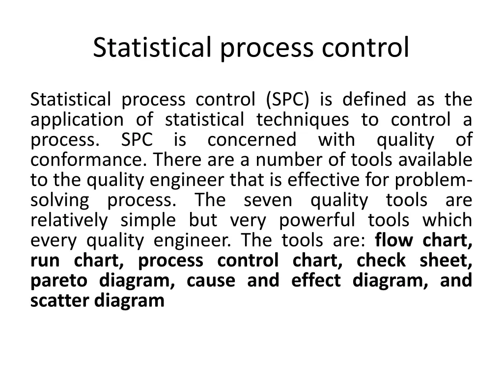 statistical process control