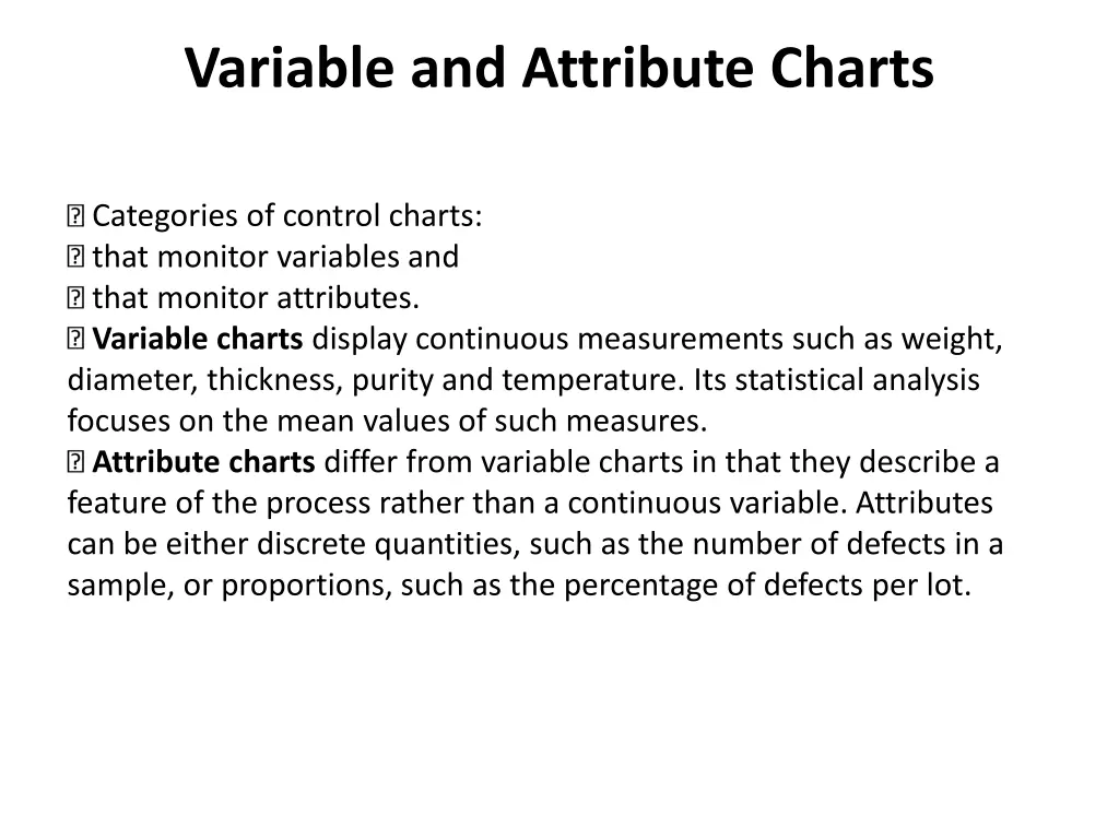 variable and attribute charts