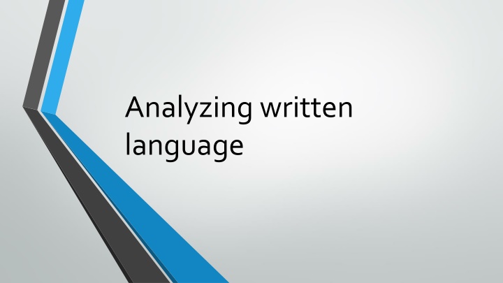 analyzingwritten language