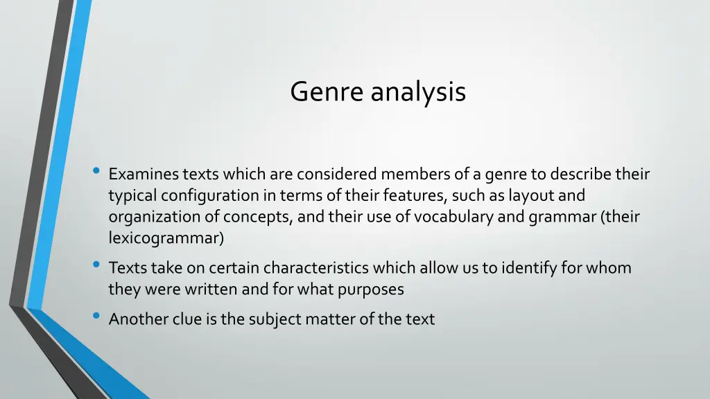 genre analysis