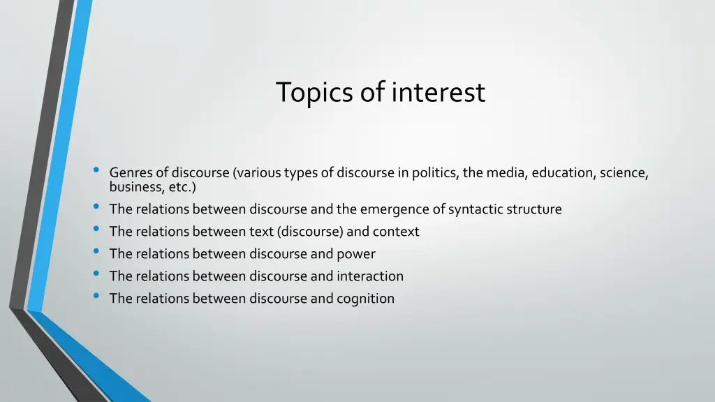 topics of interest