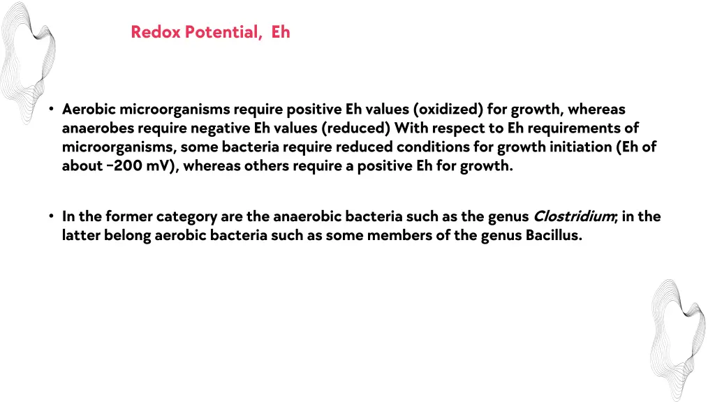 redox potential eh 1