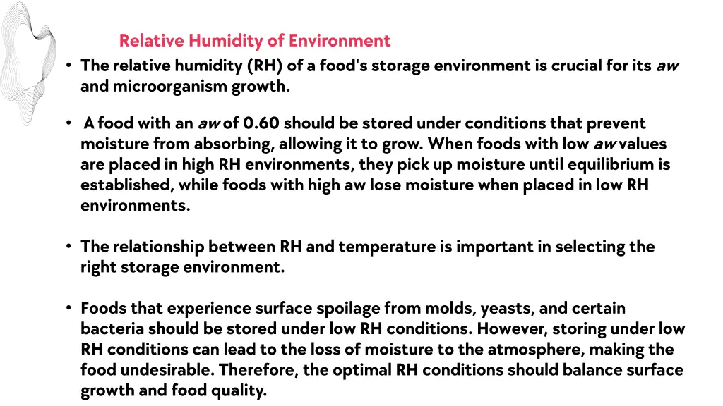 relative humidity of environment the relative