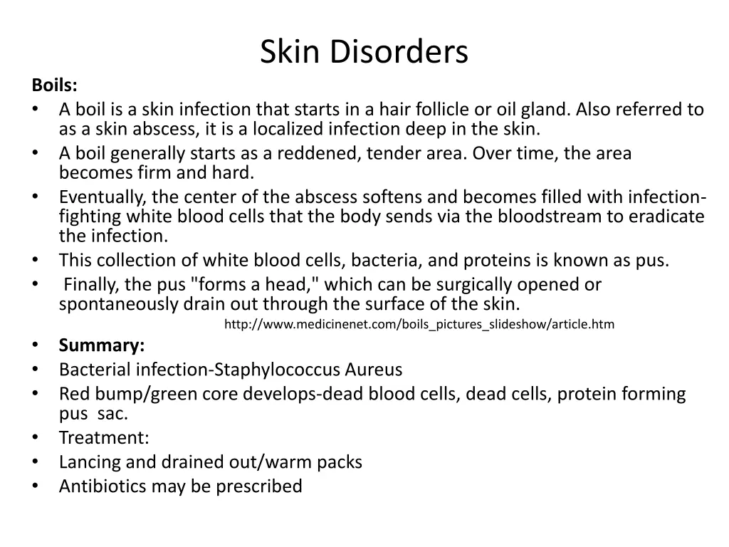 skin disorders