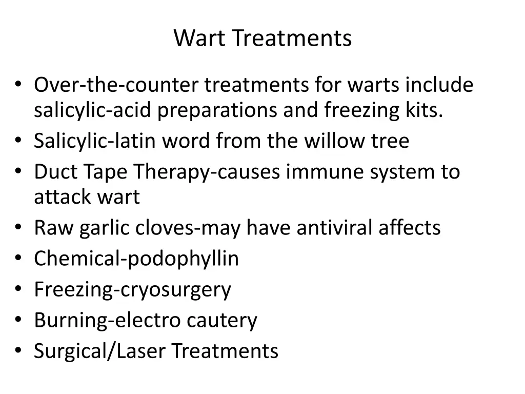 wart treatments