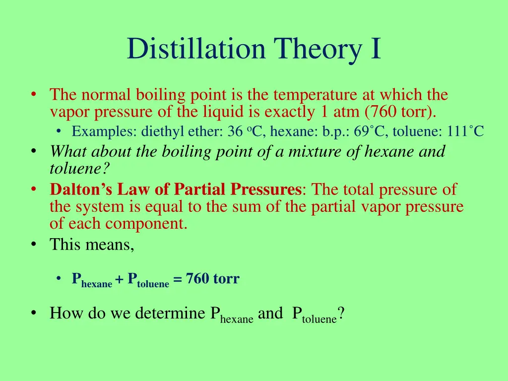 distillation theory i