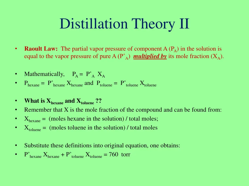 distillation theory ii