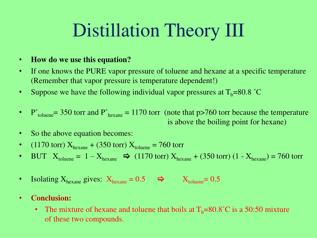 distillation theory iii