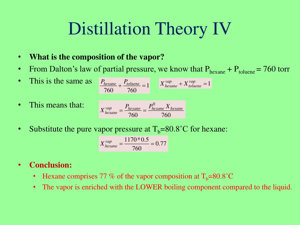 distillation theory iv