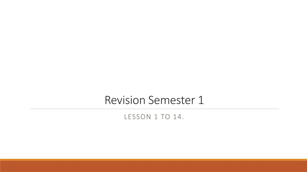 revision semester 1