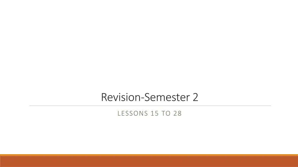 revision semester 2