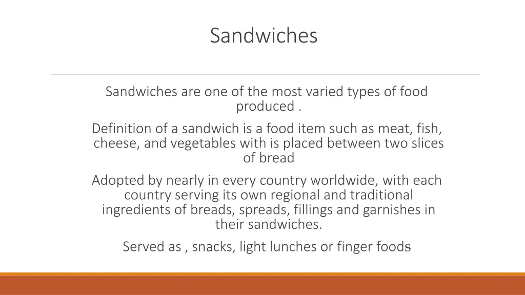 sandwiches