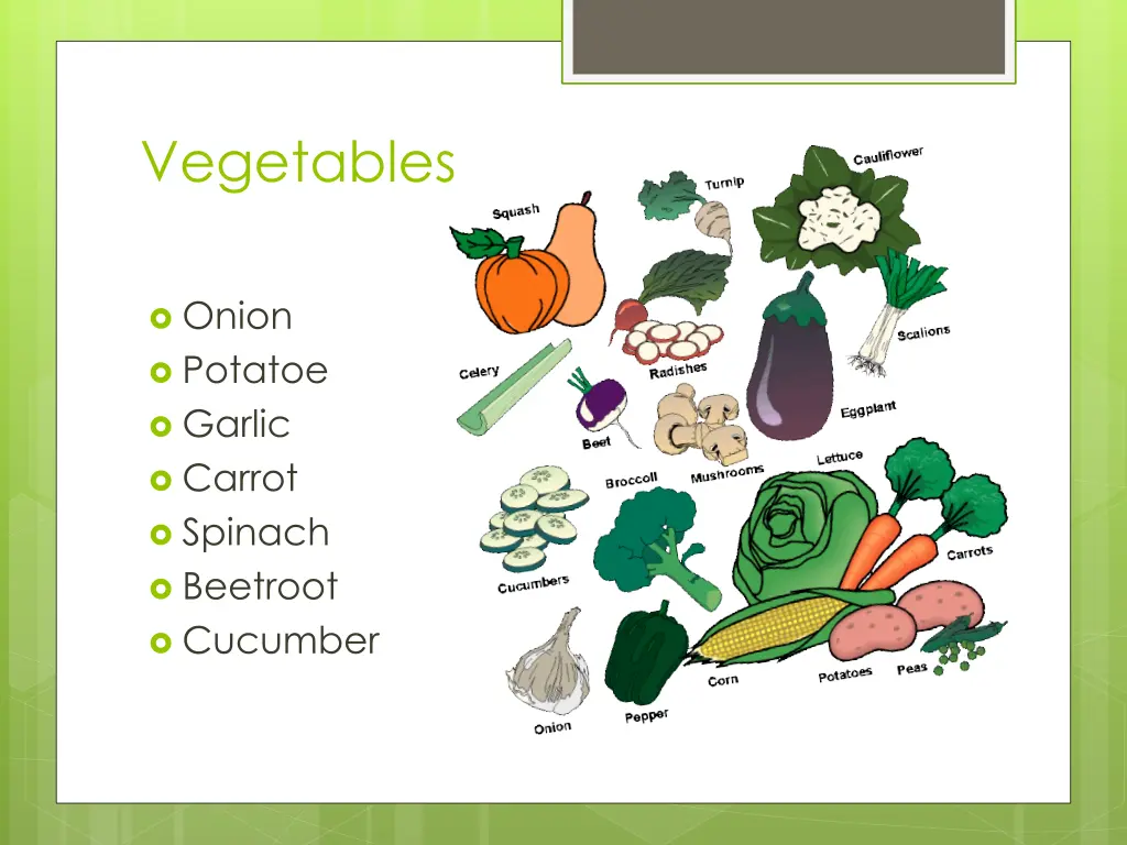 vegetables