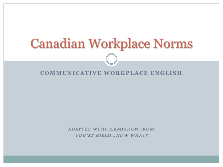 canadian workplace norms