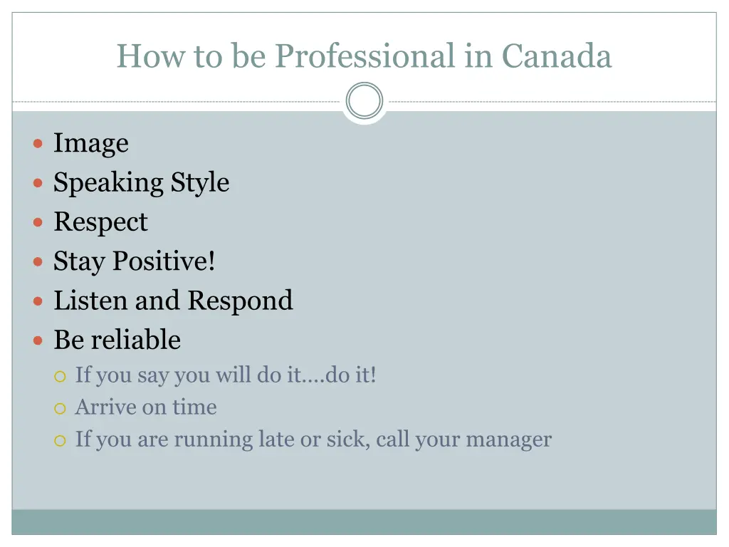 how to be professional in canada 18