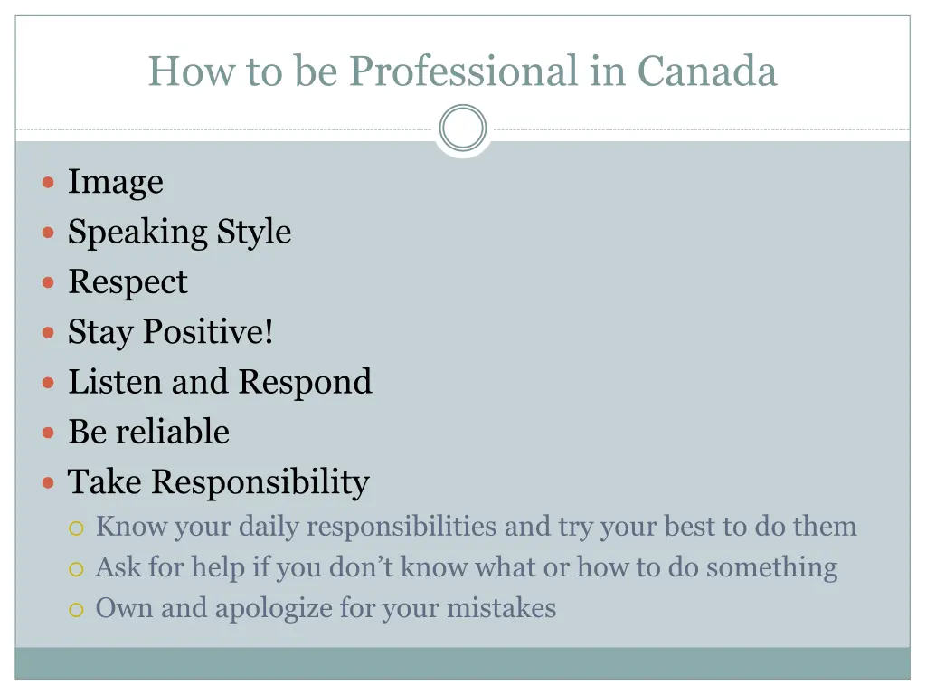 how to be professional in canada 22