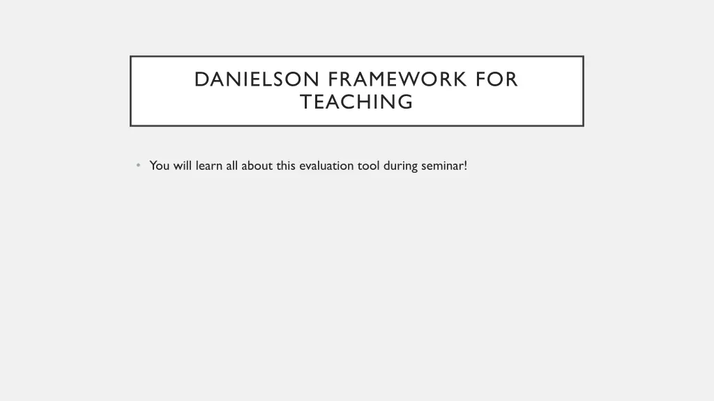 danielson framework for teaching