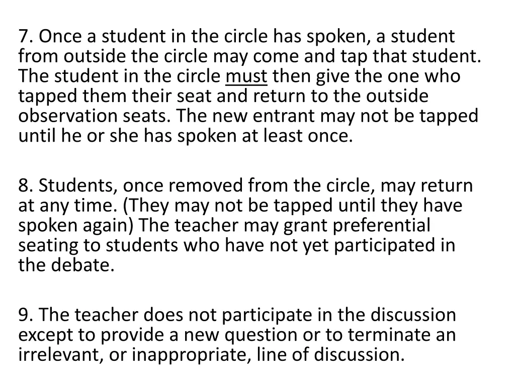 7 once a student in the circle has spoken