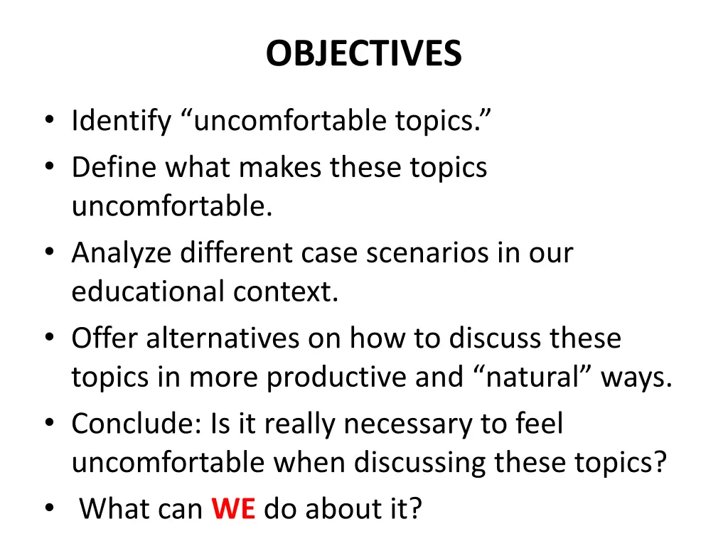 objectives 1