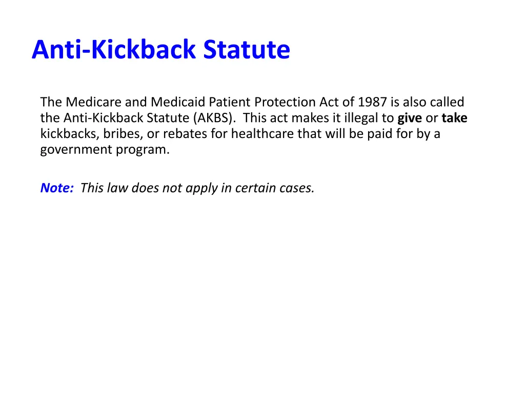 anti kickback statute