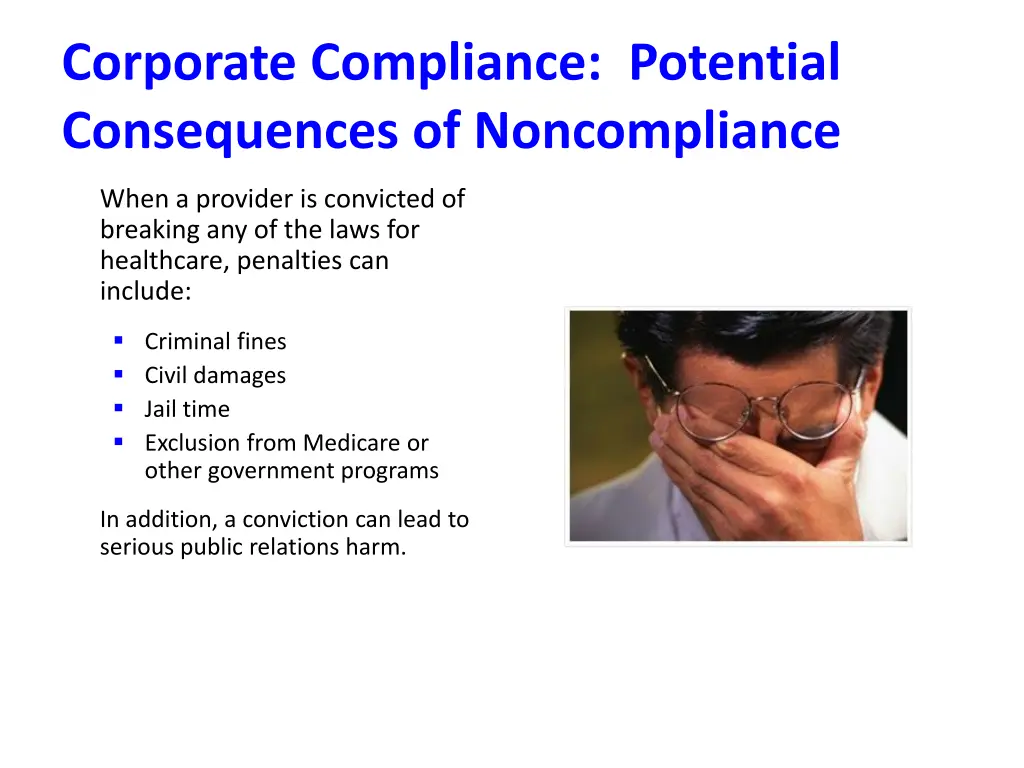 corporate compliance potential consequences