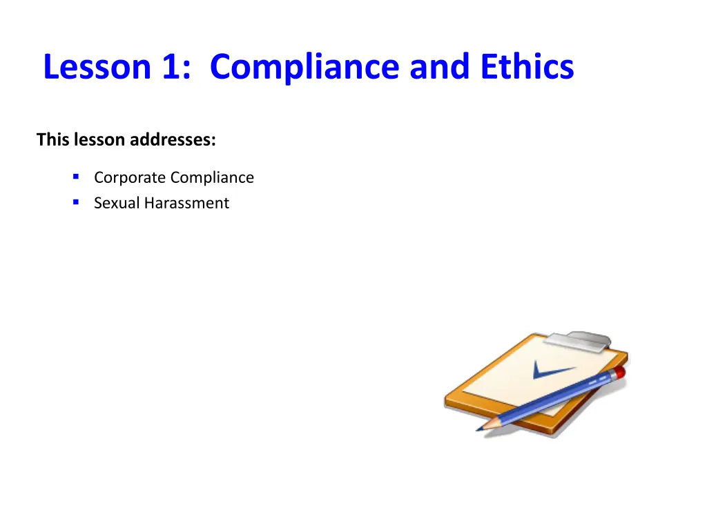 lesson 1 compliance and ethics