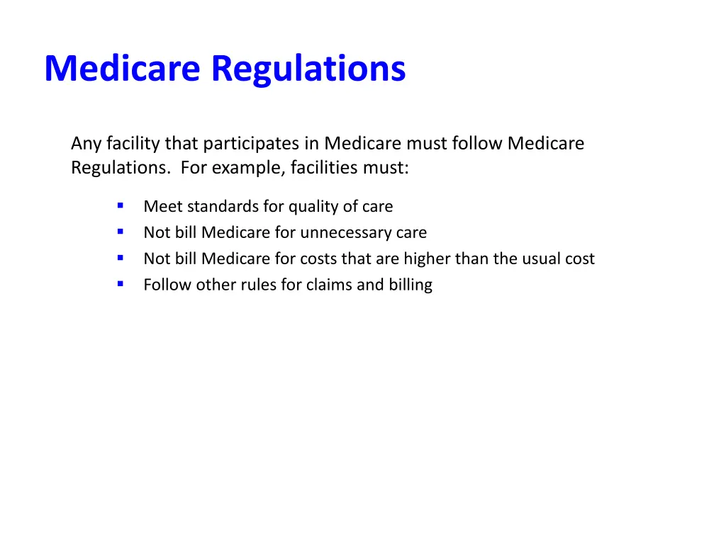 medicare regulations