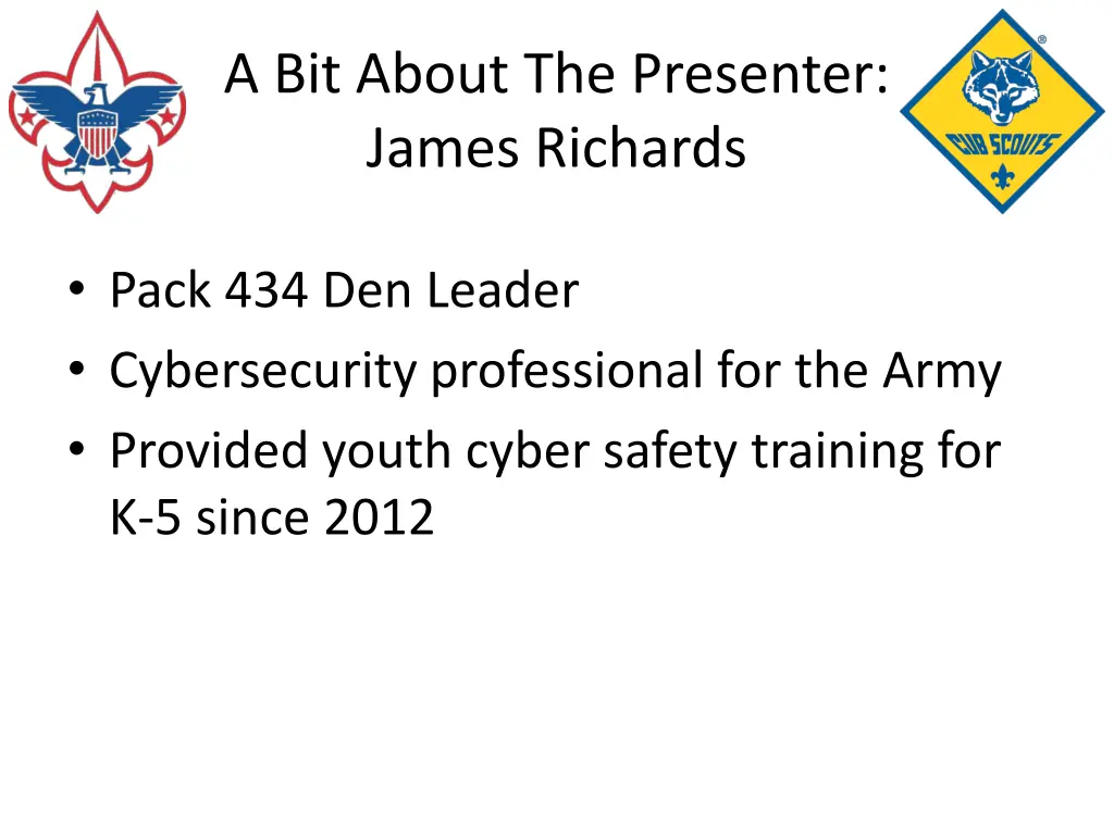 a bit about the presenter james richards