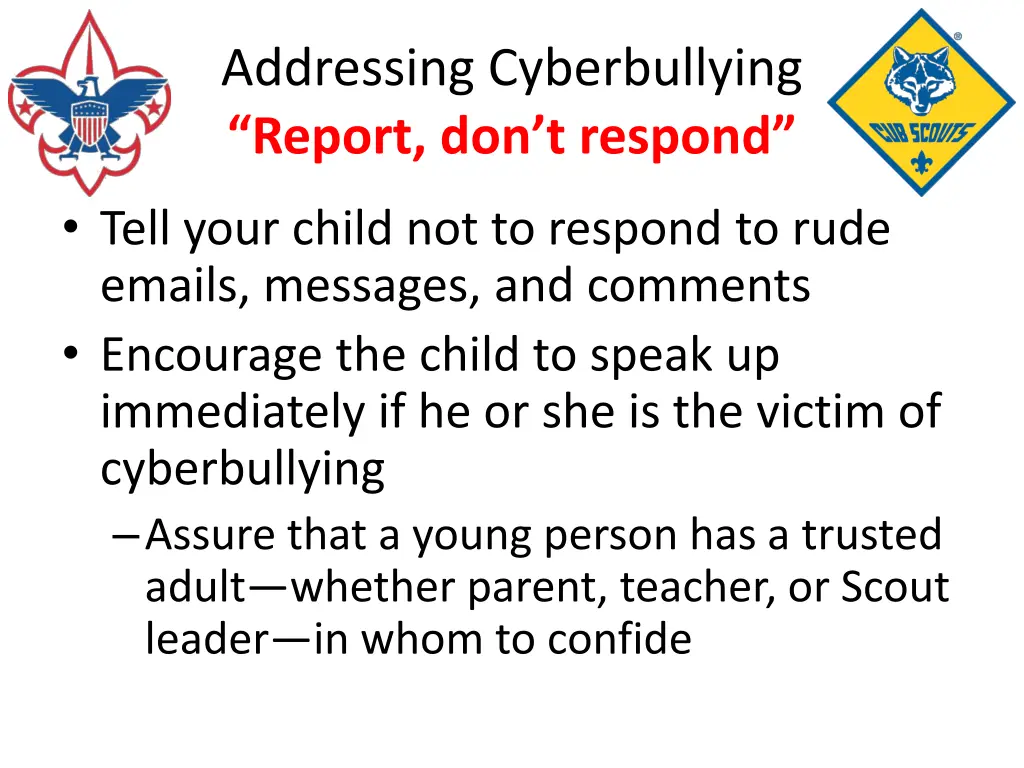 addressing cyberbullying report don t respond