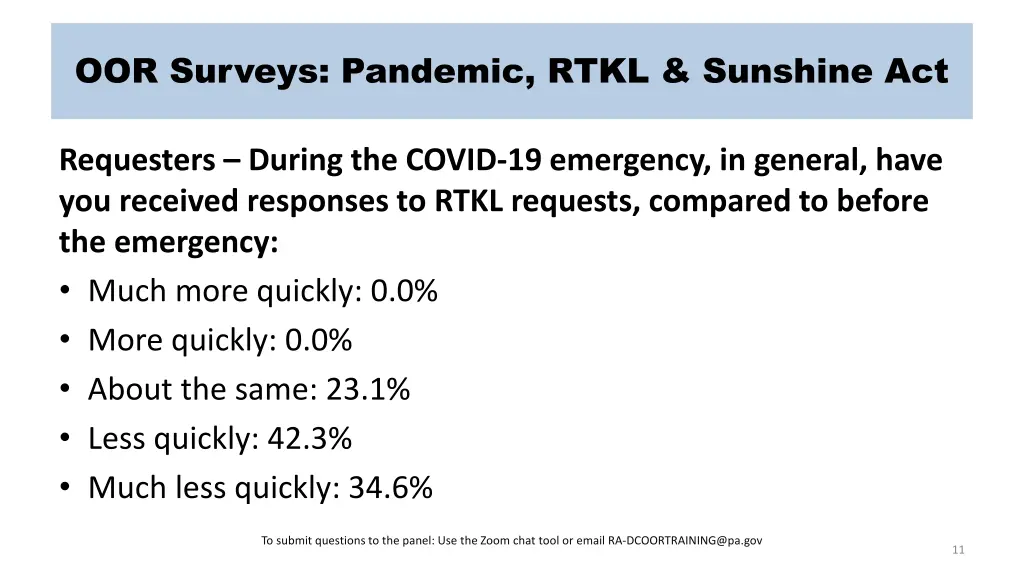 oor surveys pandemic rtkl sunshine act 7