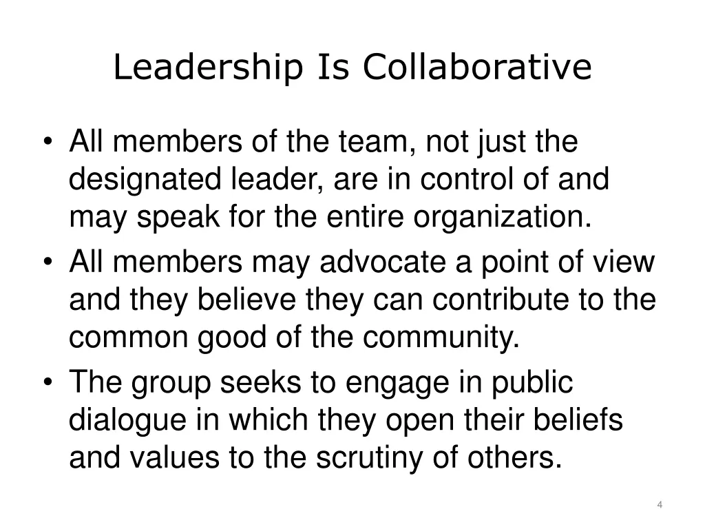 leadership is collaborative