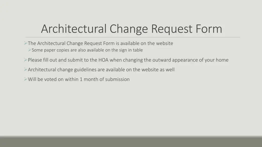 architectural change request form