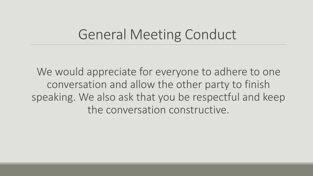 general meeting conduct