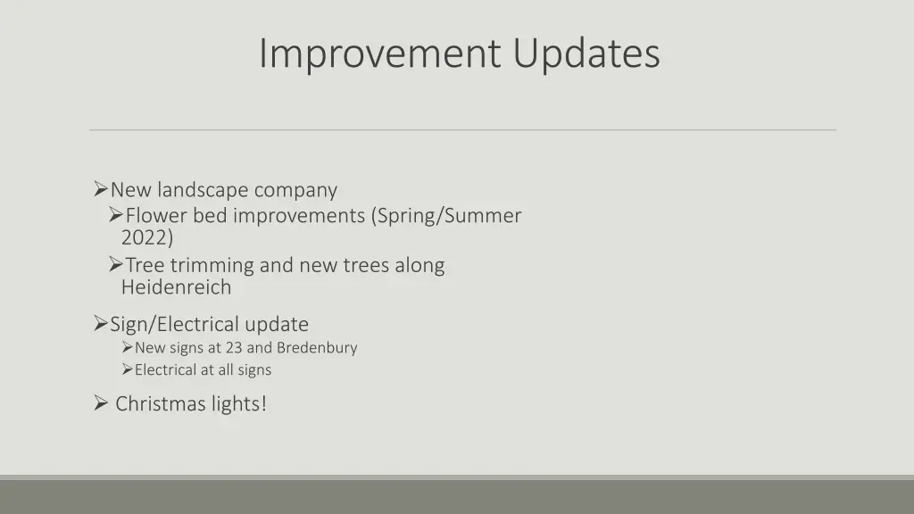 improvement updates