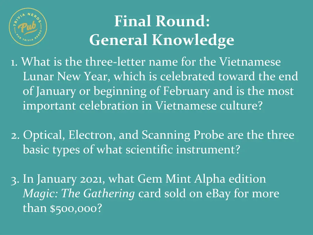 final round general knowledge 1