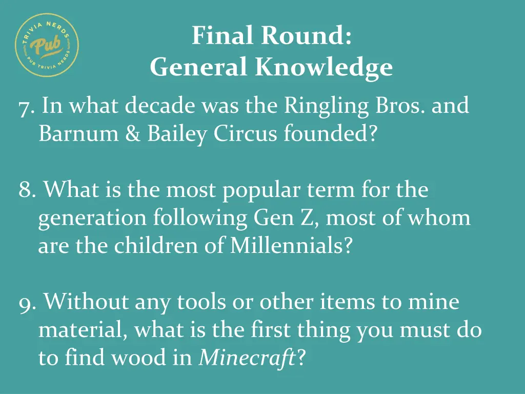 final round general knowledge 3