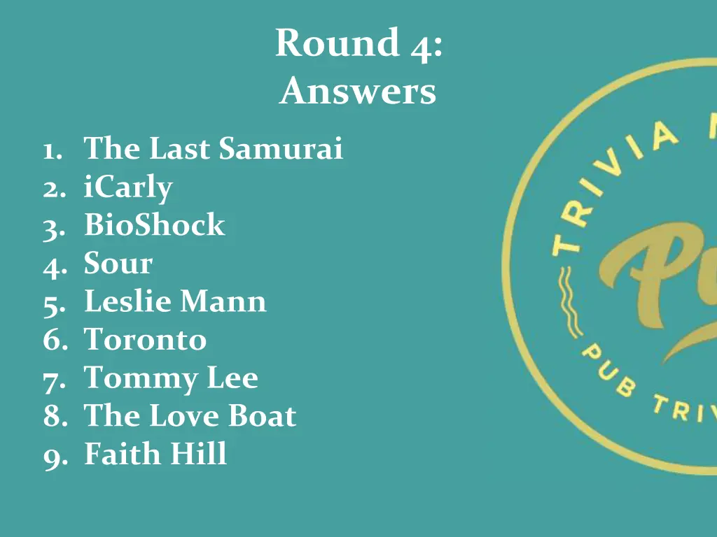 round 4 answers